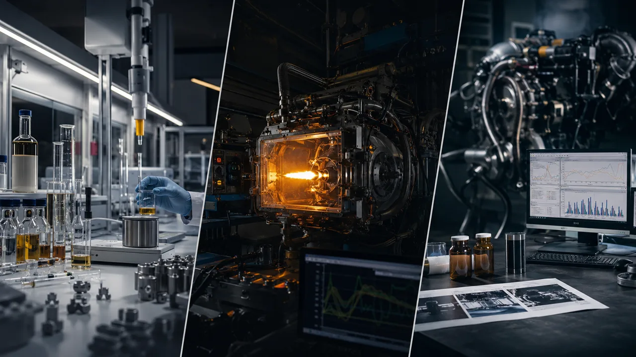Swiss laboratory, combustion test bench and engineering dossier context for Virgo technical enquiry